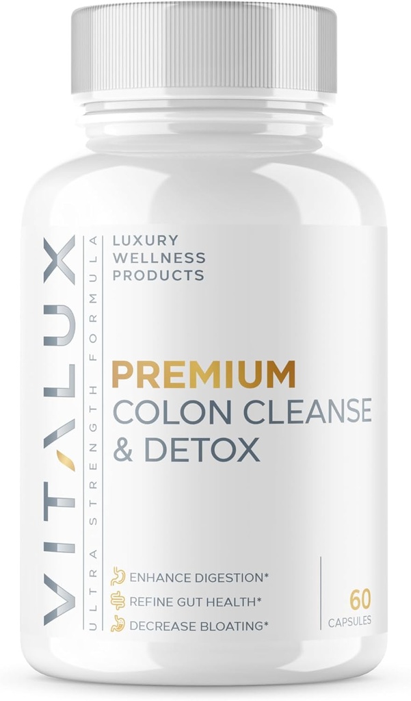 WITALUX 124; # 1 Ocena Premium Colon Cleanse & Detox 124; 124; Wzmocnienie trawienia, Gut Health, Obniżenie Bloating 124; Ultra Dased Formuła w / 10 Potężne składniki 124; Trzecia strona Tested + USA Made - 60 Kapsułki