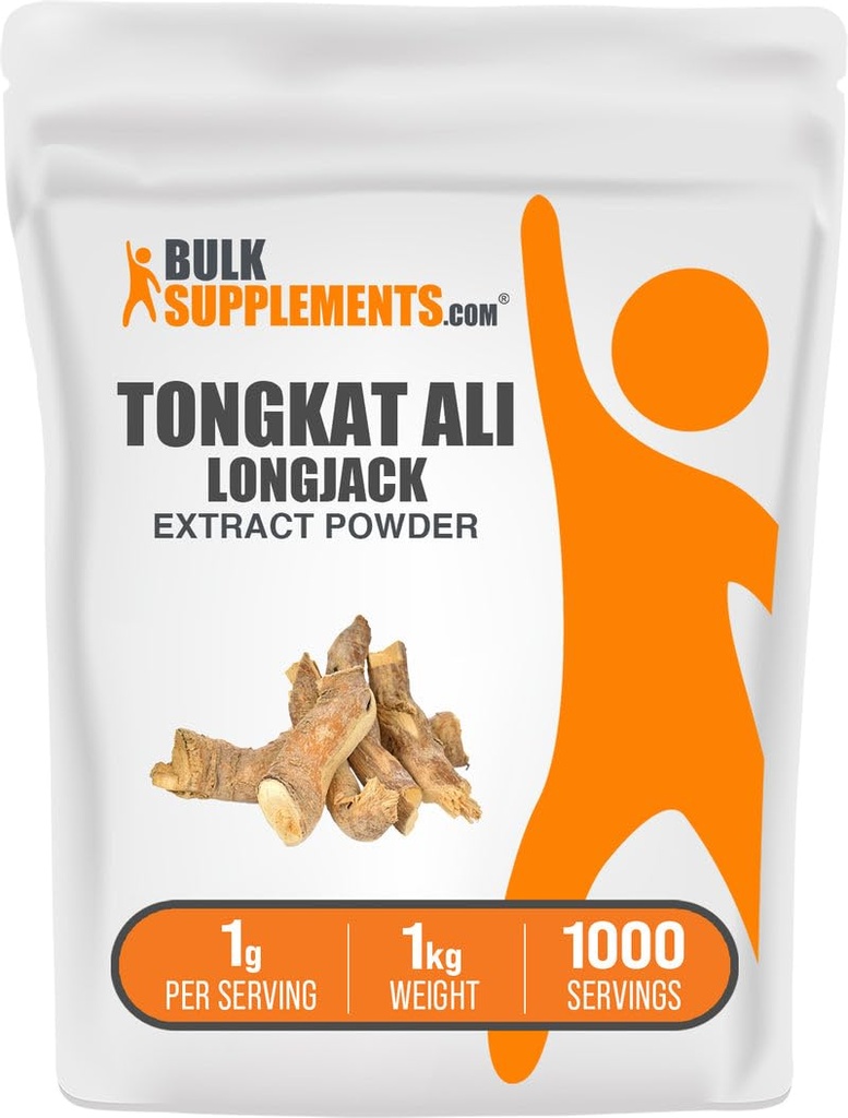 BulkSupplements.com Longjack Extract Powder - Tongkat Ali Extract, Tongkat Ali for Men & Wolny od glutenu, 1g per Serving, 1kg (2,2 kg) (opakowanie po 1)