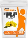 BulkSupplements.com Mullein Leaf Extract - Verbascum Thapsus, Mullein Supplement - Herbal Supplement for Immune Support - Gluten Free, 1g per Serving, 1kg (2,2 lbs) (Opakowanie 1)