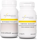Interaktywna terapia Zestaw z Cortisol Manager, 30 Tabletki - Buforowana witamina C Kapsułki 1000 mg, 60 Kapsułki wegańskie - Suplement Stress z Ashwagandha * - Suplement immunologiczny z przeciwutleniaczami *