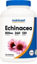 Nutricost Echinacea 800mg, 240 Kapsułki - Wegetariańskie Czapki, Nie GMO, Gluten Free, 120 Słupki