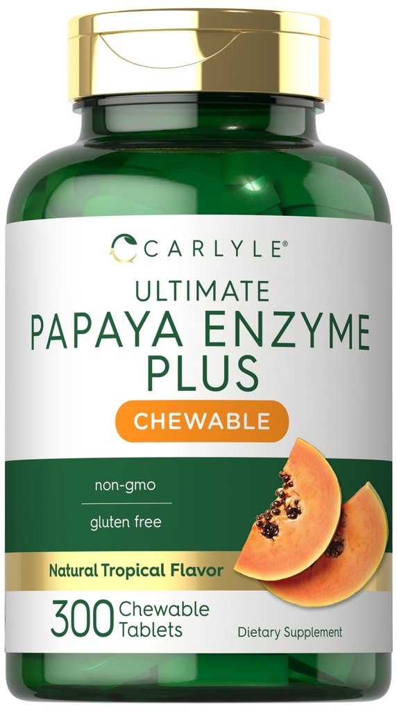 Carlyle Papaya Enzym Tabletki do żucia 124; Wegetarianin, Non-GMO, Gluten Free Formula Building 124; Flavor tropikalny