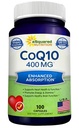 ASquared Nutrition CoQ10 (400mg Max Siła, 100 Kapsułek wegetariańskich) - Koenzym o wysokiej absorpcji Q10 Proszek - Ubichinon Supplement Pills, Extra Antioksydant CO Q- 10 Tabletki zawierające witaminy enzymatyczne, Coq 10 400 mg