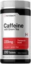 Horbäach Kofeina Tabletki 200mg 124; z zielonej herbaty 124; 200 Tabletki 124; Wegetarianin, Non-GMO & Gluten Free