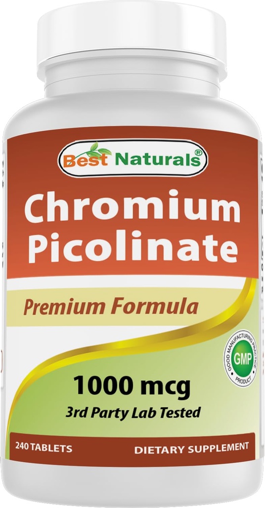 Najlepsze naturalne Pikolinian chromowy 1000mcg 240 Tabletki