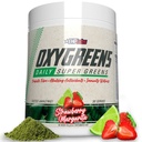 EHP Labs OxyGreens Super Zielone Proszek - Spirulina & Chlorella Superfood, Zielony Sok Proszek & Zielony Suplementy z włókna prebiotycznego, Przeciwutleniacze i Immunitet Wsparcie, 30 Serves (Truskawka. Data urodzenia: 15.1.1956