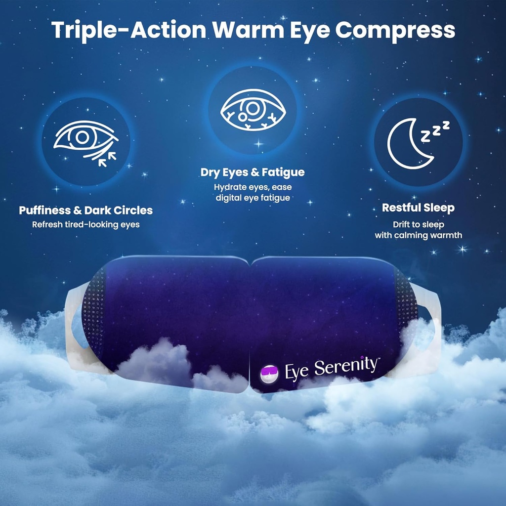 Steam Eye Mask Self- Ogrzewanie Ciepły kompres do suchego oka, Szybka ulga dla Stye, Puffy Wrażliwe oczy - wilgotna maska ciepła do snu, 15 Pack