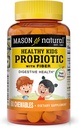 MASON NATURAL Zdrowe dzieci Probiotyk z włóknem - Zdrowe funkcje pokarmowe, Ulepszony Gut zdrowia, 60 Chewables