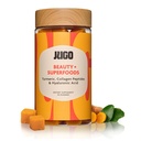 JUGO Beauty + SUPERFOODS 124; Suszarka do paznokci skóry z kwasem hialuronowym i turmerowym 124; 40 Gumy oparte na liczeniu planet 124; Żelatyna wolna, Nie-GMO, Made in USA