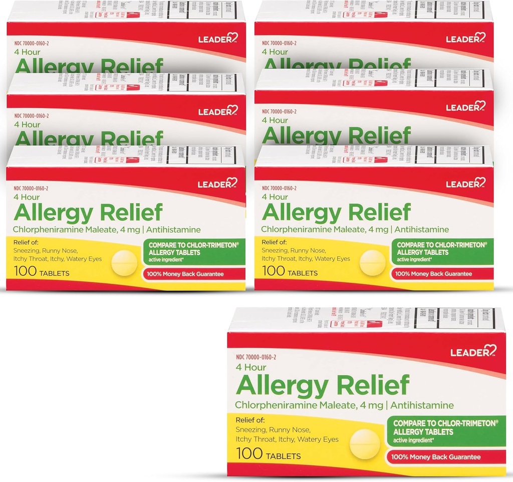 Lider 4 godzinna ulga alergiczna, tabletki maleinianu chlorfeniraminy, antyhistamina, 4 mg, 100