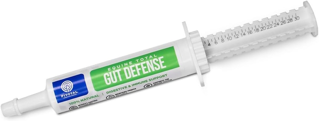 Equine Total Gut Defense- All- Natural Digestive & Immune Support Supplement for Horses - Utrzymuje poziom Ph - Pomaga w trawieniu - 100% Natural - Made in USA