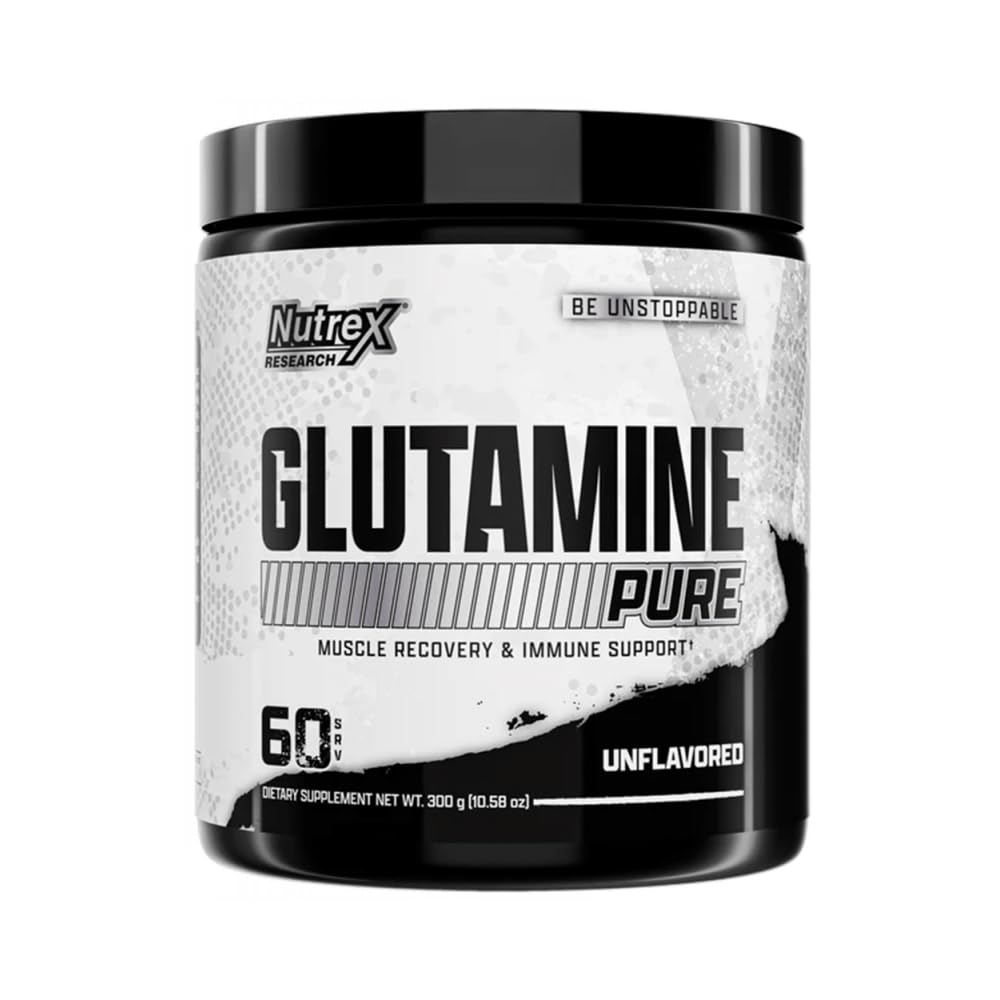 Nutrex Research L- Glutamina Proszek Suplement - 60 Podawanie - Czysty Unflavored, Non- GMO & Gluten Wolny 124; Nie Clumps!