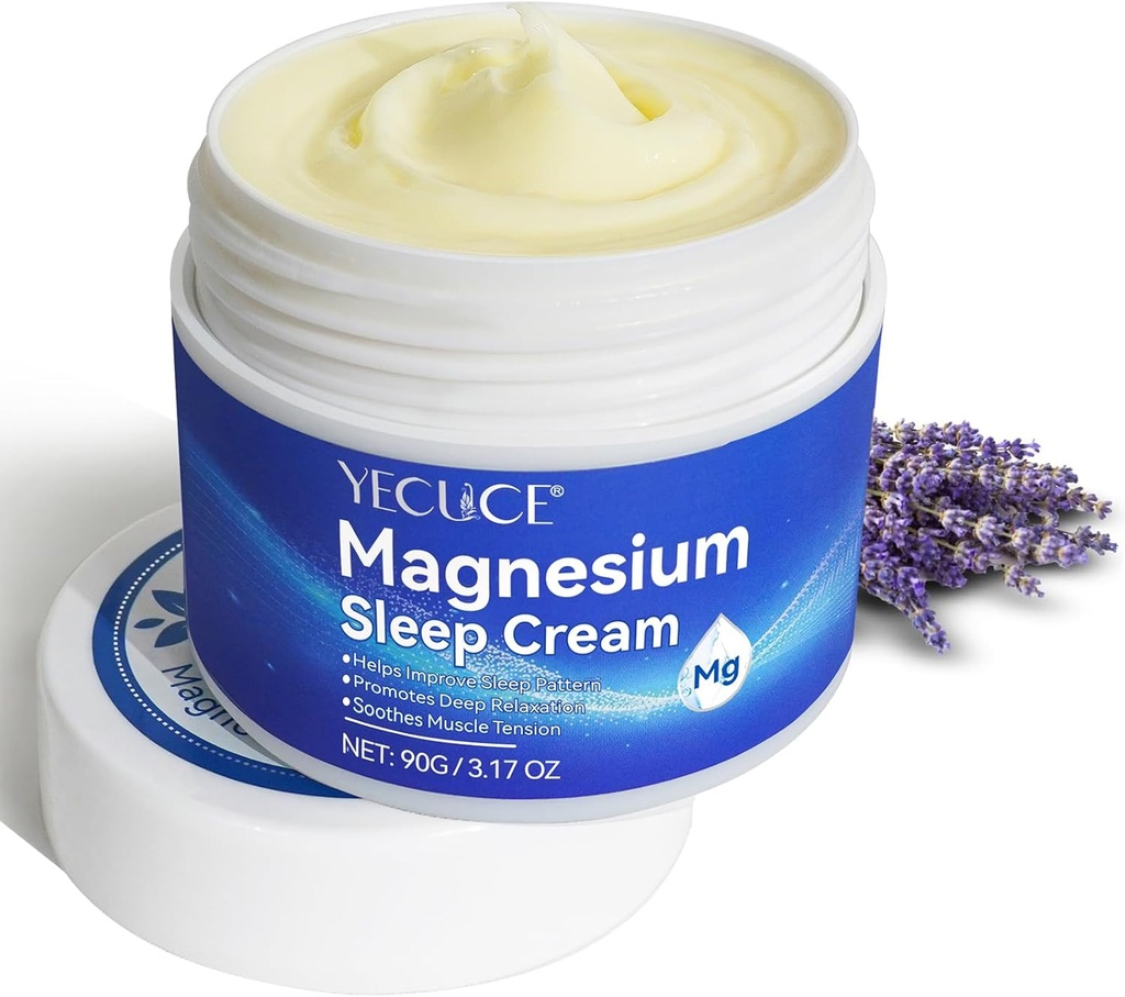 Krem magnezowy do stóp, olej magnezowy do stóp, balsam magnezowy, krem magnezowy 3.17 OZ, magnez topiczny, koi napięcia mięśniowe, Wysokie stężenie Genuine Zechstein Topical chlorek magnezu
