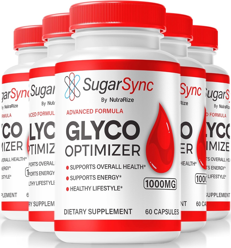 NutraRize (5 opakowań) Sugar Sync Glyco Optimizer Kapsułki, Oficjalna SugarSync Glyco Optimizer, Sugar Sync Joint Optimizer, Sugar Sync Gluco Cleanse Detox Formula, SugarSync Glycol Recenzje (300 kapsułki)