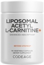 Codeage Liposomal Acetyl- L- Karnityna + Suplement - 500 mg Acetyl- L- Karnityna na Podawanie - 3- Miesiąc Dostawy, Dostawa Liposomal - Suplement Alcar - L- Karnityna - Non-GMO, Gluten- Free, 90 Kapsułki