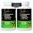 Tabletki Jodku potasu - 130mg tabletki jodu do narażenia na promieniowanie 124; USA wykonane Nuclear Fallout Pills KI Pills Yodo Naciente 120 tabletek (2 opakowania)