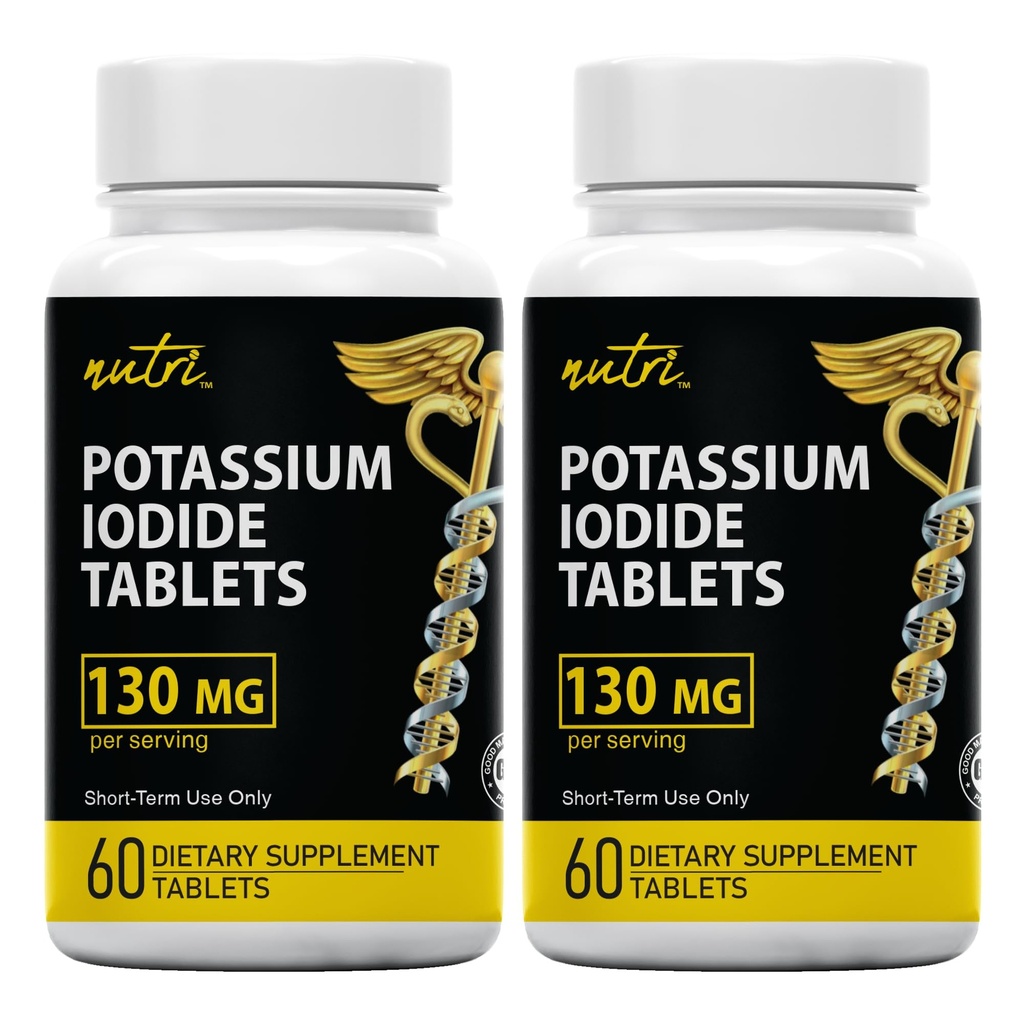 Tabletki zawierające jodek potasu (opakowanie po 2) 130 mg - 120 tabletek EXP 10 / 2032 - Yodo Naciente - KI Pills - Yoduro de Potasio