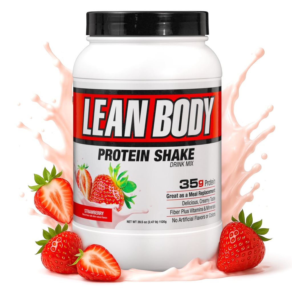 Labrada Nutrition Lean Body Hi- Protein Shake, Truskawka, 2.47- Funt Tub truskawki opakowanie MAJ VARY