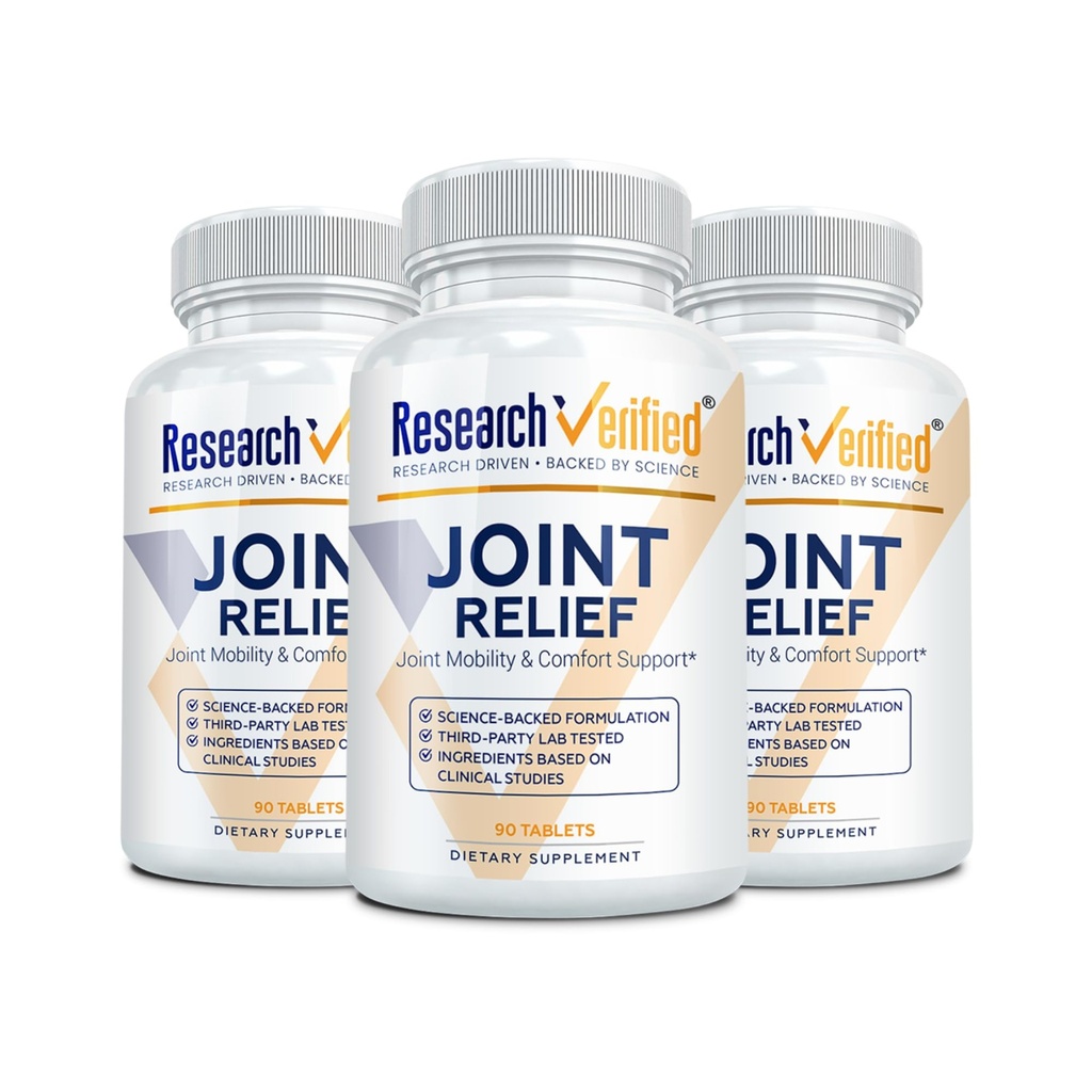 Research Verified Joint Support - Glukozamina, MSM, Turmeric, Boswella, BioPerine - Vegan - 270 Kapsułki - 3 Miesiące Dostawy