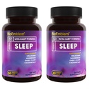Bioemblem Naturalna pomoc na sen dla dorosłych z Melatonin, Valerian Root, Suntheanine & More Assistance 124; Zdrowy suplement do snu 124; Ziołowe tabletki na sen 124; 60 kapsułki, 2 opakowania