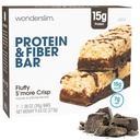 Wonderslim High Fiber Protein Bars, Fluffy S 'more Crisp Reg 124; 15 g Protein, 8g Fiber Equipment 124; Niski cukier, Niski Carb Equipment 124; Zdrowy zapach 124; Zadowolające, Wspiera energię i na - Wygody, 7 Pack