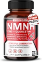 NMNH 600 mg with Zinc, Quercetin, Vitamin D3, Elderberry & Nattokinase – Daily Cellular Wellness & Healthy Aging Support – 150 Capsules – Made in USA