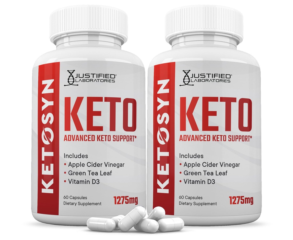 (2 opakowania) Ketosyn Keto ACCV Pigułki 1275MG Keto Support blend kapsułki Alternatywne do Keto ACV Gummies skomponowane z Jabłkiem Cider Extra Virgin Olive Oil Powder Green Tea Leaf 120 Kapsułki