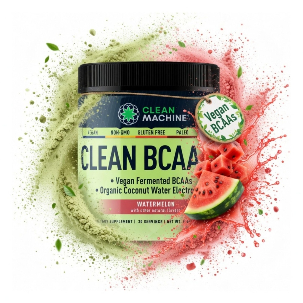 Czysty BCAA - 2: 1: 1 Żywność Zagęszczony BCAA Proszek & Kokosowy Woda Elektrolity Odzyskiwanie & Amino Suplement energetyczny - Nagroda Winning Vegan Acid Supplement - 30 Słupki - Arbuz