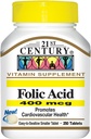 21. Century Kwas foliowy 400 µg Tabletki, 250- Liczba (Opakowanie po 2)