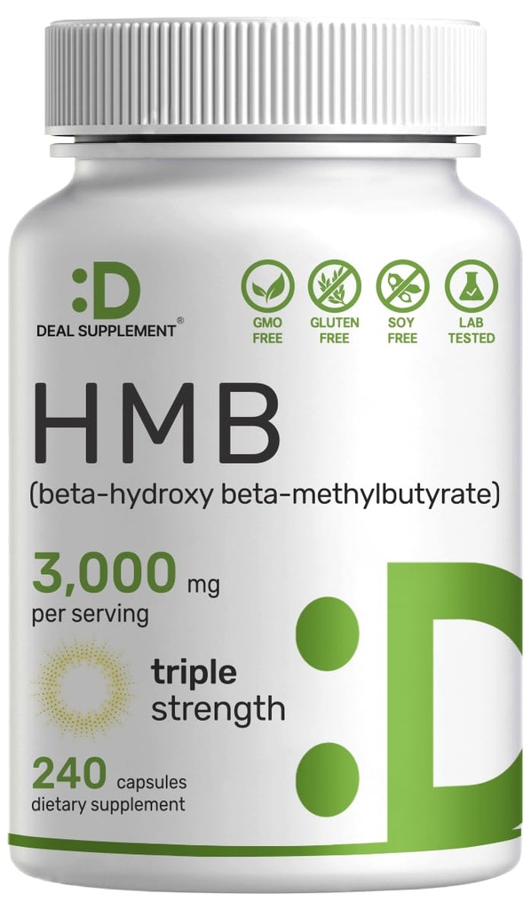 Ultra Siła HMB Suplementy 3.000mg Na Podawanie, 240 Kapsułki 124; Trzecia Testowana 124; Wspiera wzrost mięśni, Zatrzymanie & Lean Muscle Mass 124; Szybki trening