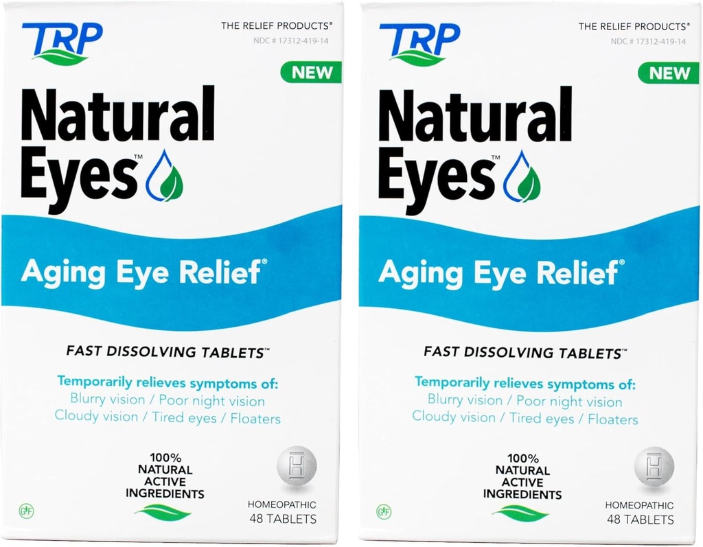 TRP Natural Eyes, Homeopatic Tablets, Gluten- Free, 48 ct (opakowanie po 2)