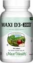 Maxi- Health Witamina D3 2000 j. m. - Dla zdrowych funkcji mięśni, kości i wsparcia immunologicznego - 90 tabletek - Najlepszy suplement koszerny dla dorosłych