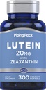 Piping Rock Lutein i Zeaxanthin Supplement Supplement 124; 20 mg 124; 300 Softgeli 124; Witamina z Marigold Extract 124; Non-GMO, Gluten Free