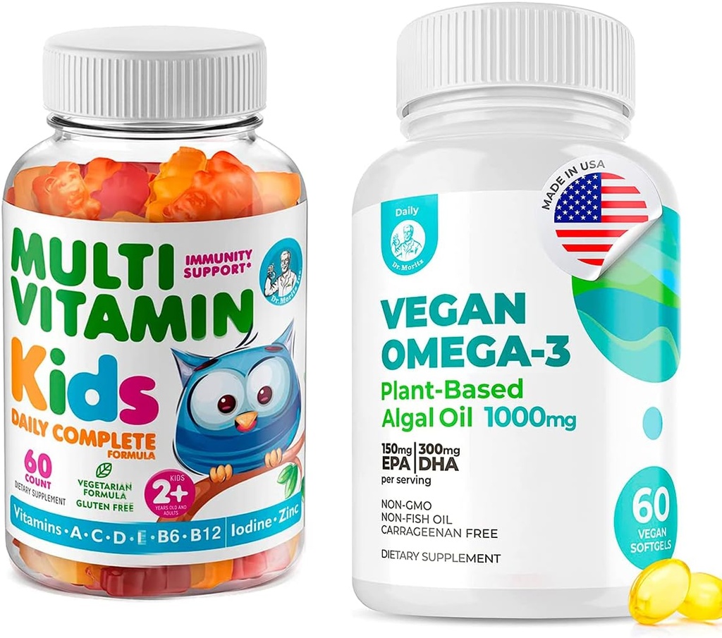Dr Moritz Dzieci Multiwitaminowe Gumiaki i Wegan Omega 60 Softgels