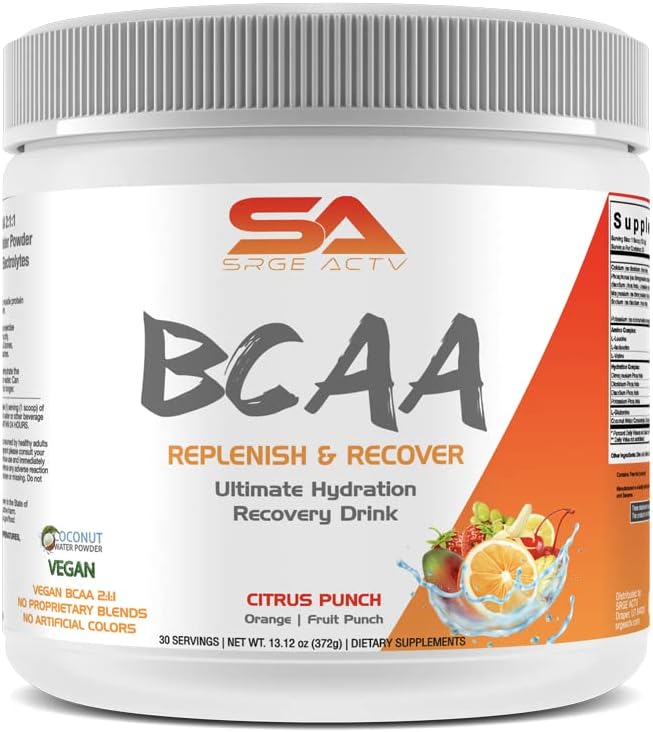 BCAA Proszek Plus Glutamina i Proszek elektrolitowy do odzysku i nawodnienia - 30 Sług (Citrus Punch)
