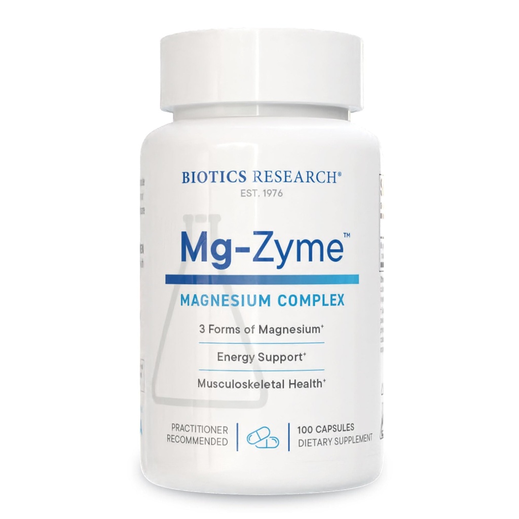 Biotics Research Mg- Zyme ™ Triple Magnezu Complex 100 mg- Magnezu Glicynian, Glukonian, Aspartate suplement chelatowany, Wysoka absorpcja, Support Sleep, Energia, Kardioviral Health- 100 Kapsułki