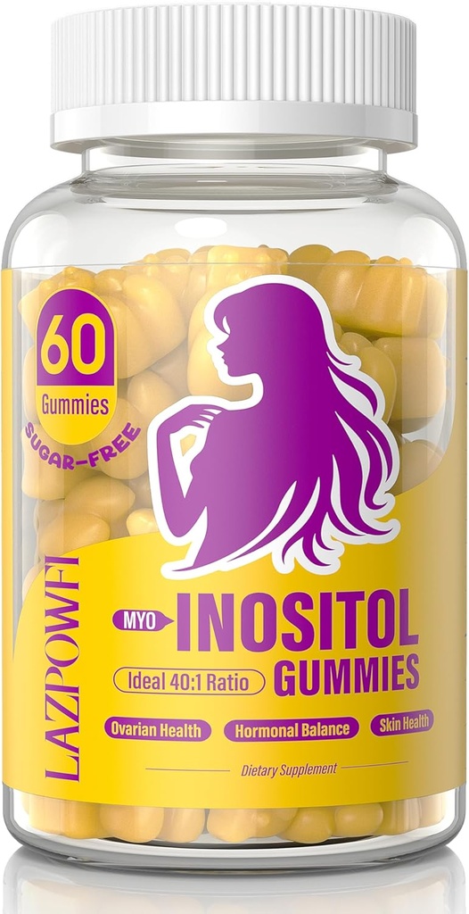 Inozytol Gumiaki z Myo- Inozytolem i D- Chiro Inozytol, Witamina D3, Glicynian magnezu i Cynk - Idealny 40: 1 Stosunek - 30 Supply- 99