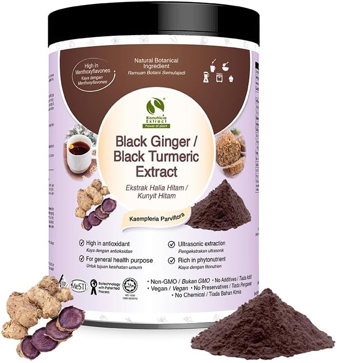 Bionutricia Black Ginger Extract Proszek Bionutricia 124; Czysty standaryzowany ekstrakt Bionutricia 124; Energia & Stamina Bionutricia 124; 1.76 Oz (50g)