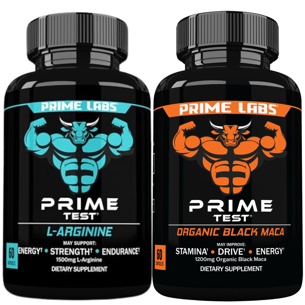 Prime Labs L Arginine (60 ct) + Organic Black Maca Capsules (60 ct)