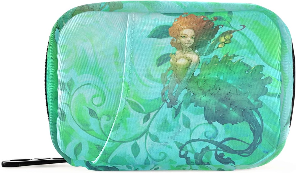 Sea Green Mermaid Pill Box 7 dzień Pill Case Travel Pill Organizer Bag z Zipper Portable Weekly Case Compact Rozmiar dla posiadacza suplementu witaminy
