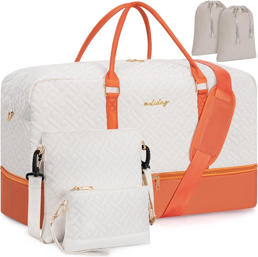 Weekender Bag dla kobiet, 5 szt. Przenieś na torba na noc, 23 "Podróże torba z wodoodpornym obuwiem