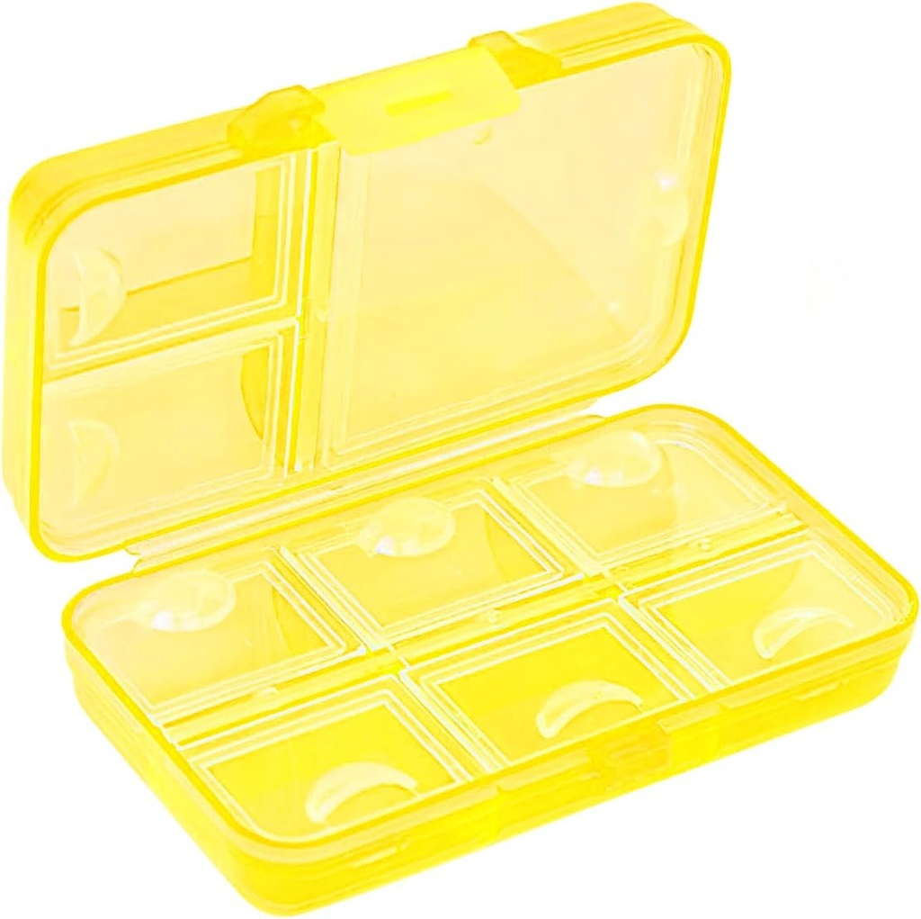 Pill Organizator, Przenośny Pill Case, 9 przedziałów Moisture- Proof Pill Case for Vitamin, Medycyna, Olej rybny, Suplementy, Pill Dispenser (żółty)