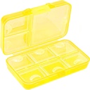 Pill Organizator, Przenośny Pill Case, 9 przedziałów Moisture- Proof Pill Case for Vitamin, Medycyna, Olej rybny, Suplementy, Pill Dispenser (żółty)