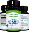 Power By Naturals: Spalacz tłuszczu Leptin z Carb Blocker - 60 Kapsułki bez glutenu, Leptin Weight Loss Diet Pigułki, Efficient Fat Burner, Appetite Supressant