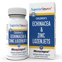 Superior Source Children 's Echinacea & Zinc Lozenjets - Herbal Immune Support for Kids - Non-GMO & Gluten- Free - Peppermint - 60 MicroLlingual Rozpuszczalne tabletki