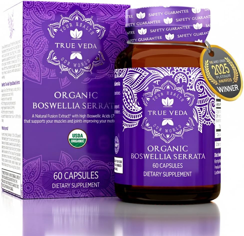 Ekstrakt organiczny Boswellia Kapsułki - Boswellia Serrata Extract Kapsułki 124; USDA Suplement organiczny Baseball 124; 5: 1 Ekstrakt Baseball 124; Max Siła 75% Boswellic Acid Acid 124; Boswellia Complex Baseball 124; 60 Vegan Boswellia Capsules