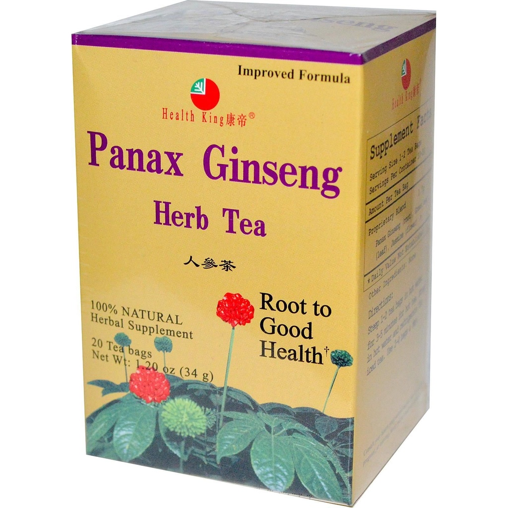Zdrowie Król Panax Ginseng Herb Herb, Teabags, 20 Count Box