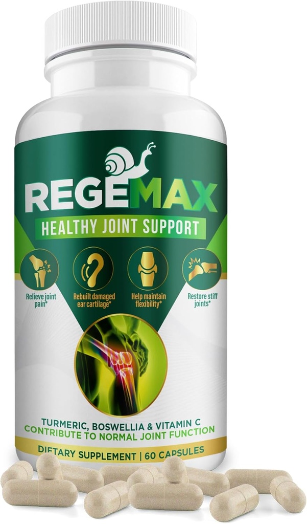 REGEMAX regeneruje i pomaga złagodzić mieszany suplement dyskomfortu, białko ślimaka, Boswella Serrata i Turmeric - 60 Czapki. (1)