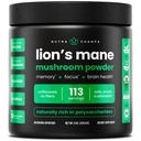 NutraChamps Organic Lions Mane Powder - 2000mg Potężny nootrop do pamięci, Focus, Immune Support - Vegan Lion 's Mane Mushroom Supplement Powder with Natural Occurring Beta- Glucans - 8oz