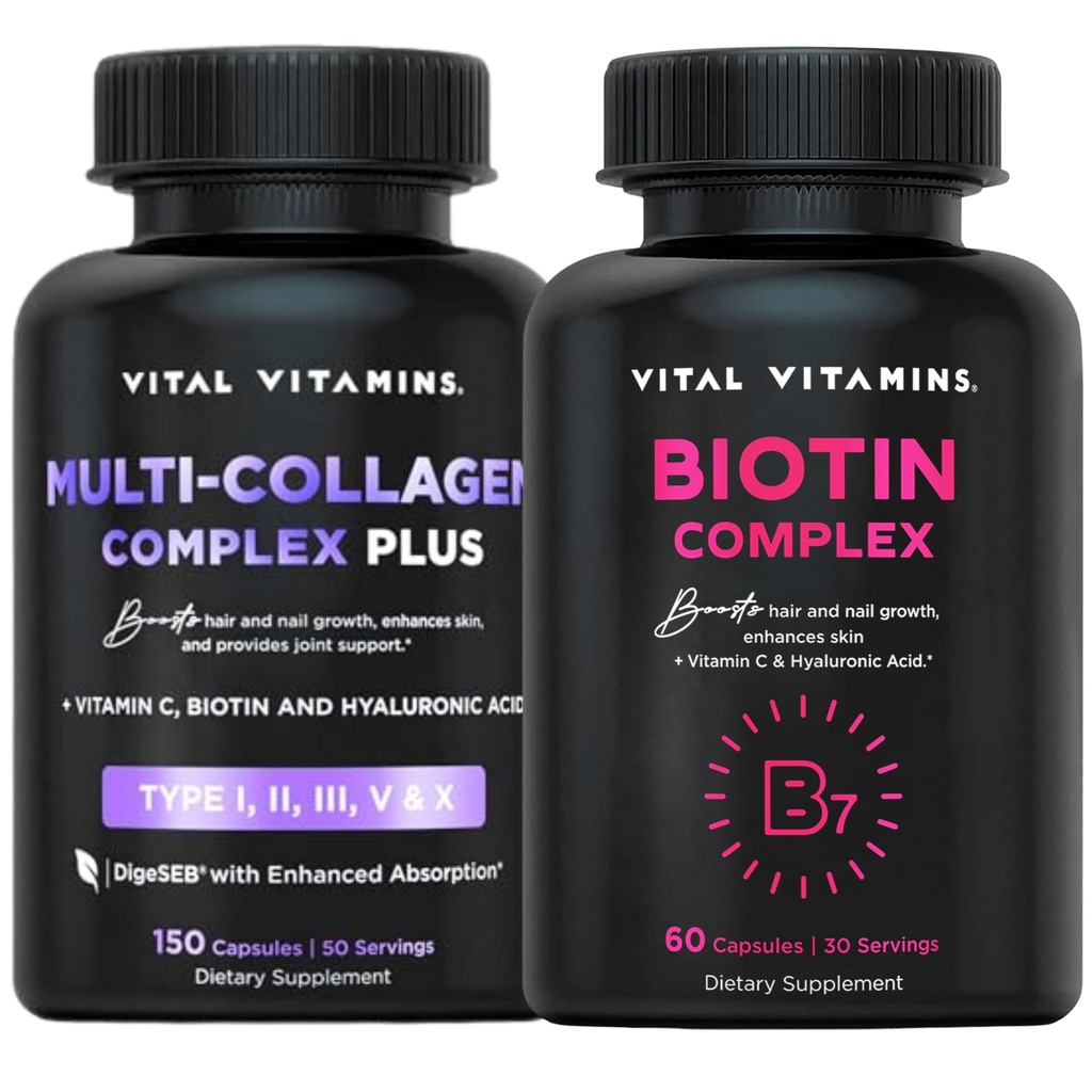 Vital Vitamin Multi Collagen Plus Pills + Biotin Complex Pills